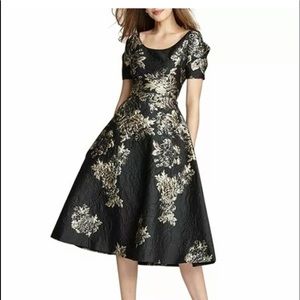 Teri Jon jacquard short sleeve midi dress size 8